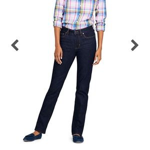 Lands’ End mid rise straight Jean deepest indigo 2